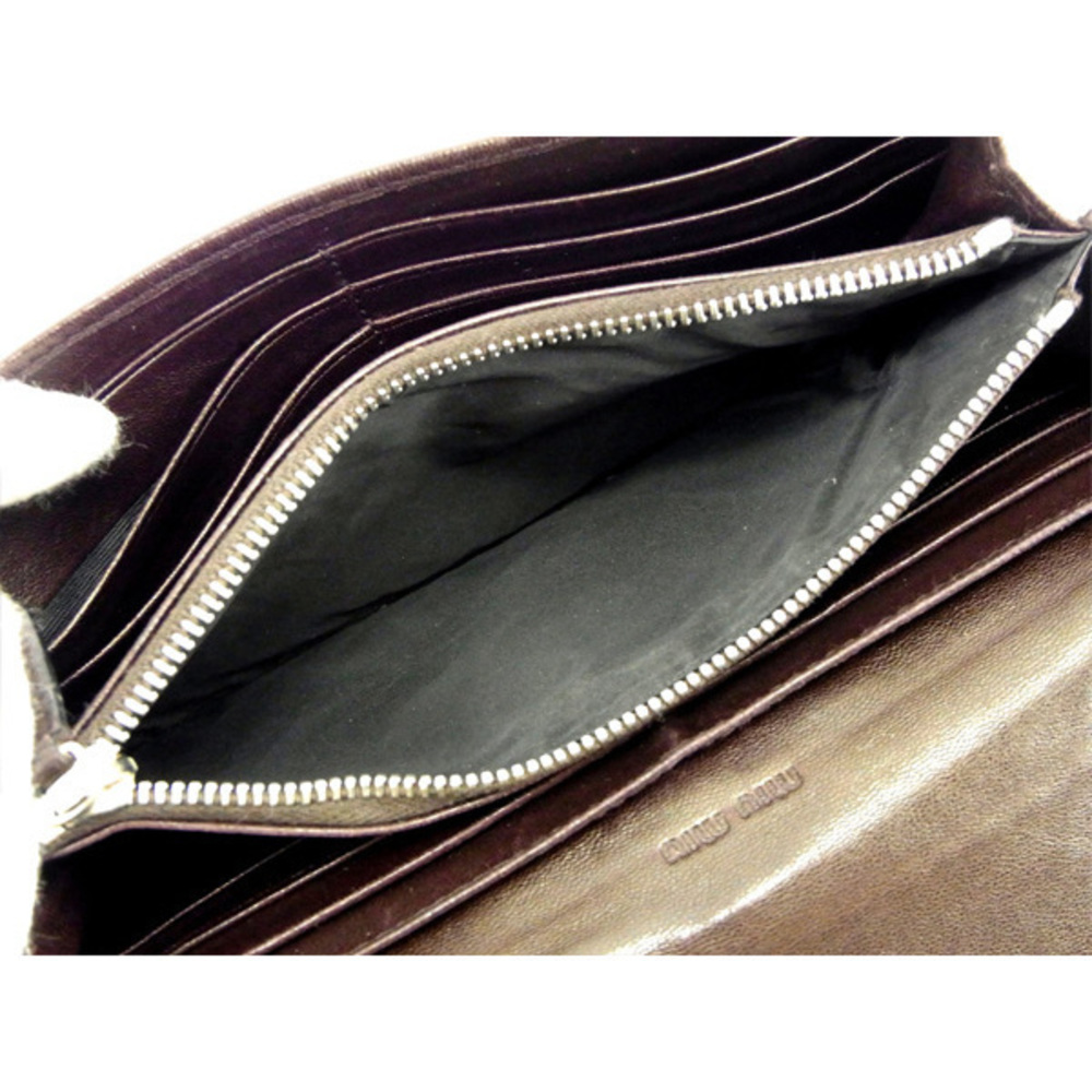 Miu Miu Long Wallet Brown Wallet Storage - image 5